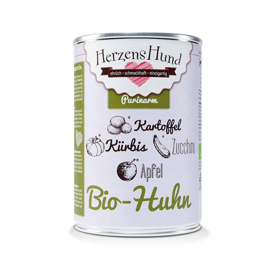 HerzensHund Poulet bio aux pommes de terre - faible en purines
