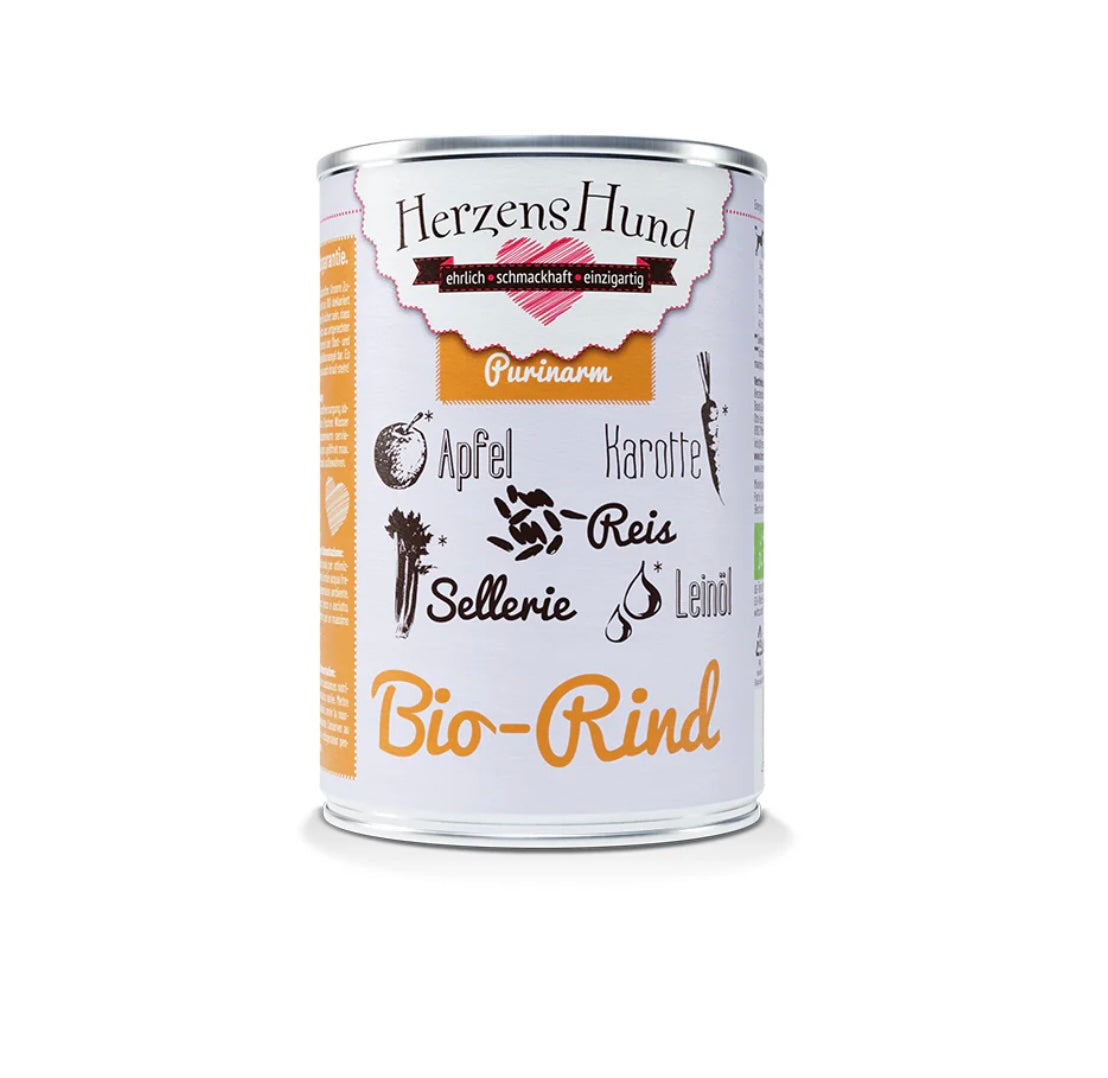 HerzensHund Bœuf Bio aux pommes - faible en purines