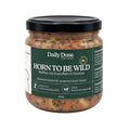 Daily Dose for Dogs. Daily Dose by Menzi. Hundefutter. Mufflon mit Kartoffeln & Gemüse. Horn to be Wild. Sensible Hunde. Glas. 446g. 720g. Ohne Konservierungsstoffe.